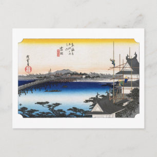ukiyoe Hiroshige Nr. 34 Yoshida Postkarte