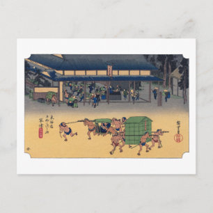 ukiyoe Hiroshige Nr.52 Kusatsu Postkarte