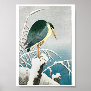 Ukiyoe [Koson] Schwarzer Nachtreiher ...(XS) Poster