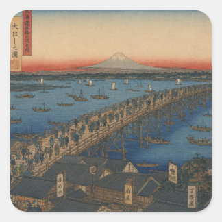 ukiyoe quadratischer aufkleber