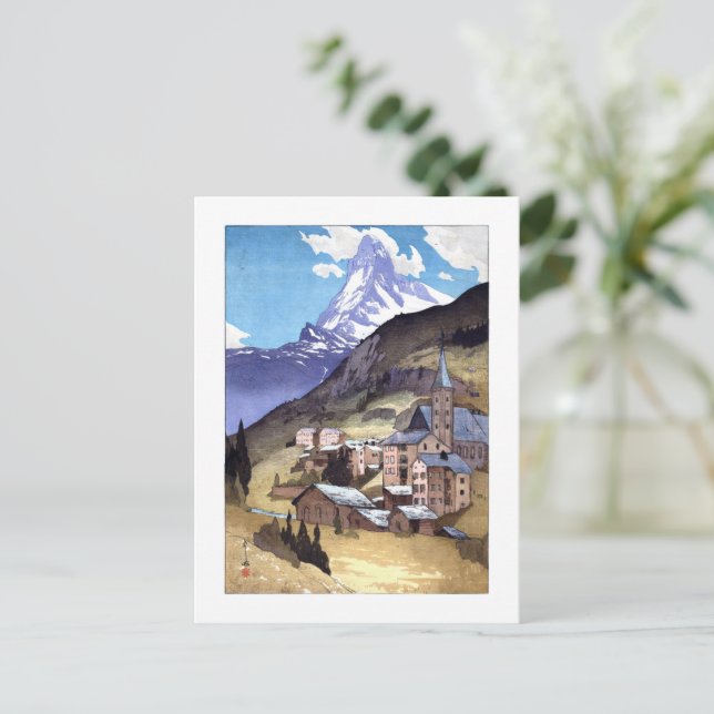 ukiyoe - Yoshida - 04 - Matterhorn - Postkarte (Stehend Vorderseite)