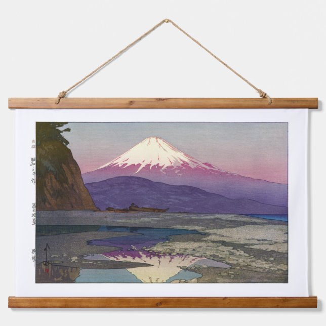 Ukiyoe - Yoshida - 08 - Okitsu - Wandteppich Mit Holzrahmen (Vorne)