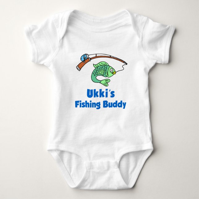 Ukkis Fischereibuddy Baby Strampler (Vorderseite)