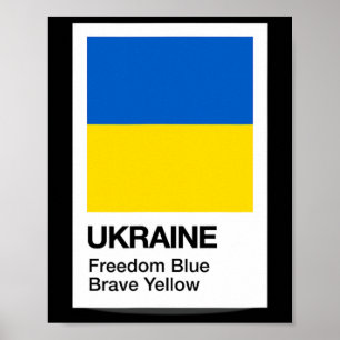 Ukraine 2023 Ukrainische Flaggenfarben Freiheit Bl Poster