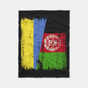 Ukraine Afghanistan Halbflagge Ukrainisch Afghanis Fleecedecke