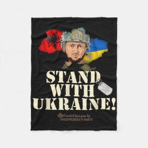 Ukraine Alnia Zelenskyy Steht mit der Ukraine Fleecedecke
