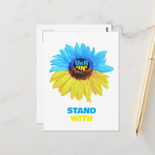 Ukraine Aquarell-Sonnenblume blau gelbe Flagge Postkarte
