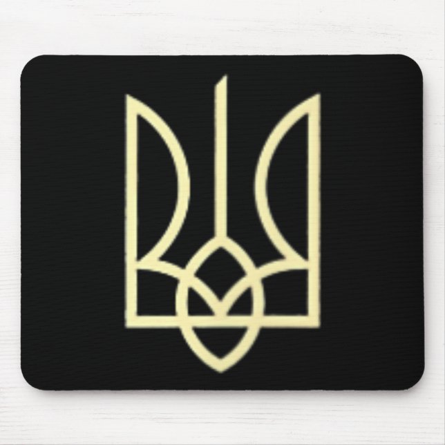 Ukraine Armee Trident Symbol Mitte Ukrainischer Ze Mousepad (Vorne)