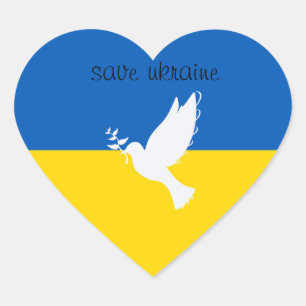 Ukraine-Aufkleber gerettet Herz-Aufkleber