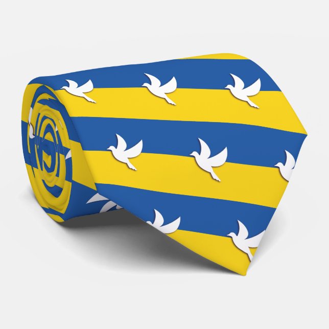 UKRAINE BICOLOR FRIEDEN GIBT BLAUE GELBE FLAGGE KR KRAWATTE (Gerollt)
