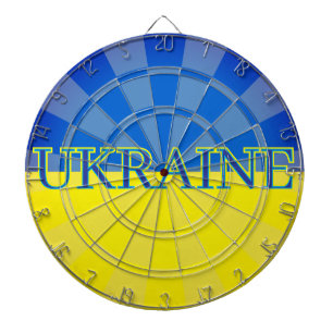 UKRAINE Blau-Gelbe Flagge Design Dartscheibe