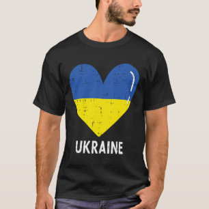 Ukraine Blau Gelbes Herz Ukrainische Frauen Mädche T-Shirt