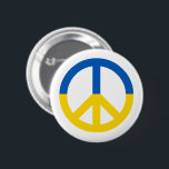 Ukraine Blaue gelbe Fahne Symbol Zeichen Button<br><div class="desc">Frieden für die Ukraine 💙 💛</div>