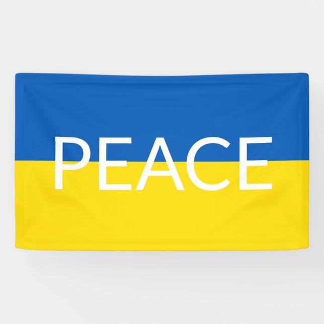 Ukraine - Blaue gelbe Textzeiche Banner (Horizontal)