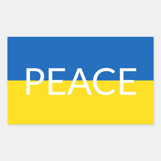 Ukraine - Blaue gelbe Textzeiche Rechteckiger Aufkleber (Vorderseite)