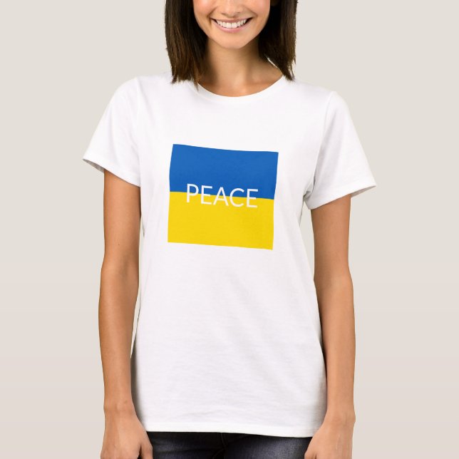 Ukraine - Blaue gelbe Textzeiche T-Shirt (Vorderseite)