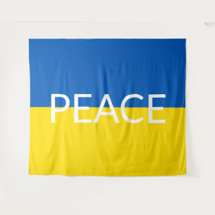 Ukraine - Blaue gelbe Textzeiche Wandteppich