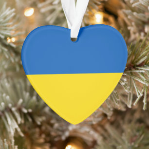 Ukraine: Blaues niedliches Herz Ornament