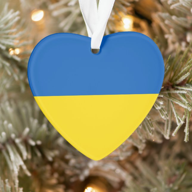 Ukraine: Blaues niedliches Herz Ornament (Baum)