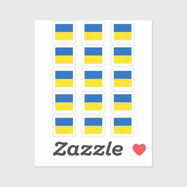 Ukraine blaugelbe ukrainische Flagge Aufkleber (Blatt)