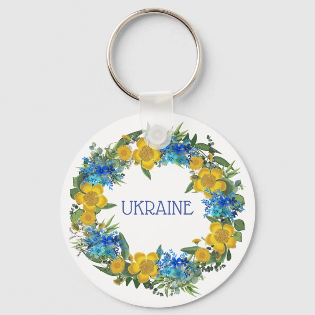 Ukraine Blume des ukrainischen Friedens Hoffnung Schlüsselanhänger (Vorderseite)