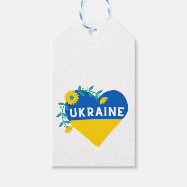 Ukraine Blume Herzplatz Geschenkanhänger (Vorderseite)