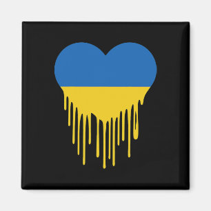 Ukraine blutendes Herz Unterstützung und steht mit Magnet