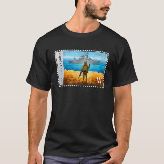 Ukraine Briefmarke Flagge Stolz T-Shirt