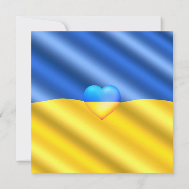 Ukraine Cartes de drapeau Coeur - Soutien à la lib (Devant)