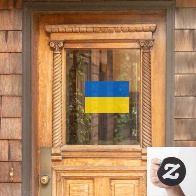Ukraine Clin, Panneau de fenêtre, Drapeau ukrainie (Porte d'accueil)