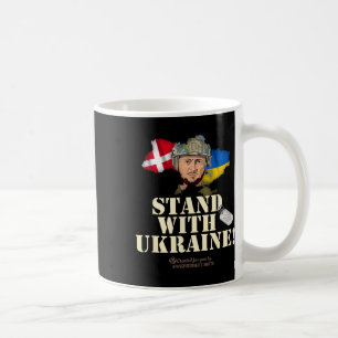 Ukraine Dänemark Flaggen Slogan Stand mit der Ukra Kaffeetasse