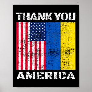 Ukraine Danke Amerika Amerikanische Unterstützung Poster