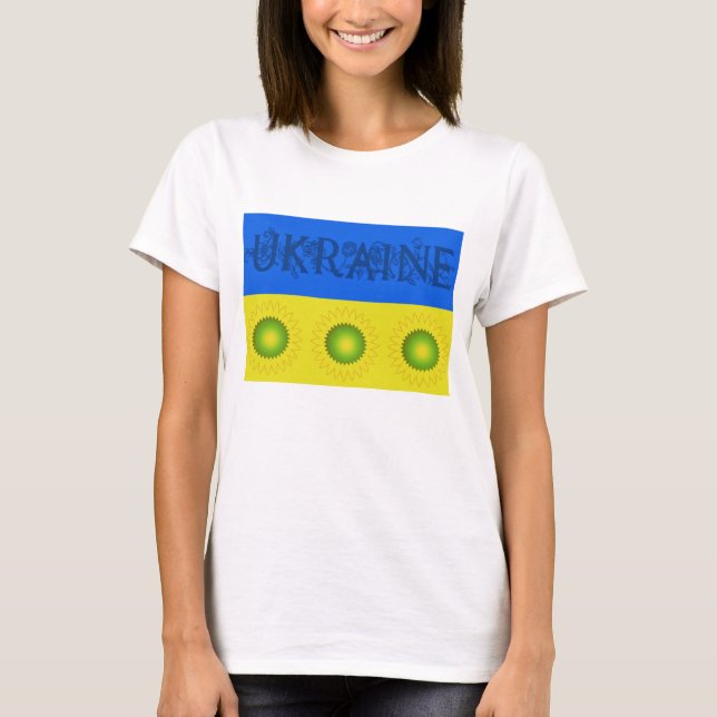 Ukraine Drapeau avec T-shirt tournesol (Devant)