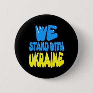 Ukraine Dreizack Ukraine-Flagge Ukrainische Flagge Button