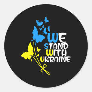 Ukraine Dreizack Ukraine-Flagge Ukrainische Flagge Runder Aufkleber