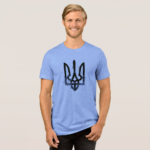 UKRAINE. Dreizack. Ukrainisches Wappen. Tri-Blend Shirt