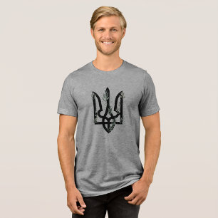 UKRAINE. Dreizack. Ukrainisches Wappen. Tri-Blend Shirt