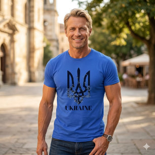 UKRAINE. Dreizack. Wappen. T-Shirt