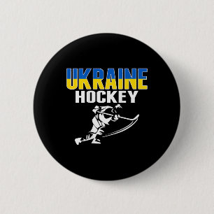 Ukraine Eishockeyfans - Ukrainische Eishockeymanns Button