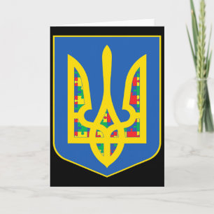 Ukraine Emblem Autismus-Bewusstseins-Tag Asd Karte