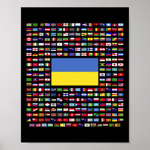 Ukraine Erkundung Weltflaggen Poster