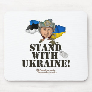 Ukraine Estland Flaggen Hundemarke Zelenskyy Steh Mousepad