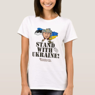 Ukraine Estland Flaggen Hundemarke Zelenskyy Steh T-Shirt