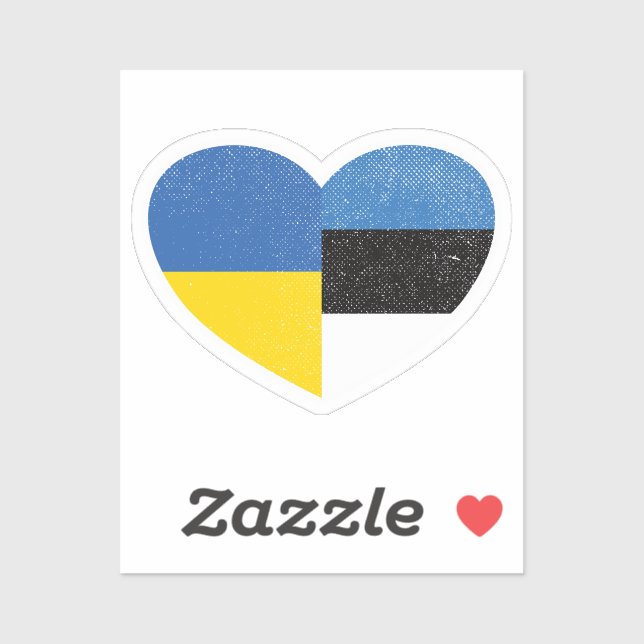 Ukraine Estnisch Estnisch Liebe Herz Aufkleber (Blatt)