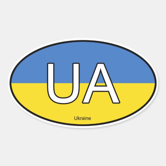 Ukraine Euro-Aufkleber Ovaler Aufkleber (Vorderseite)