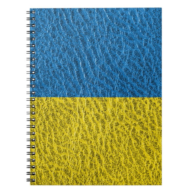 Ukraine-Fahne auf Leder Notizblock (Vorderseite)
