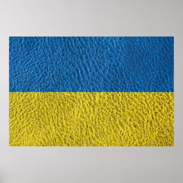 Ukraine-Fahne auf Leder Poster (Vorne)