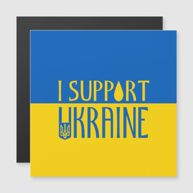 Ukraine-Fahne Gelbe blaue Unterlage Teardrop-Emble Magnetkarte (Vorne/Hinten)