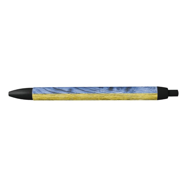 Ukraine-Fahne gelbe Holzstruktur Kugelschreiber (Vorderseite)