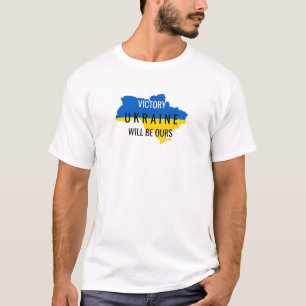 Ukraine Farben Sieg Overlay Weißes T-Shirt